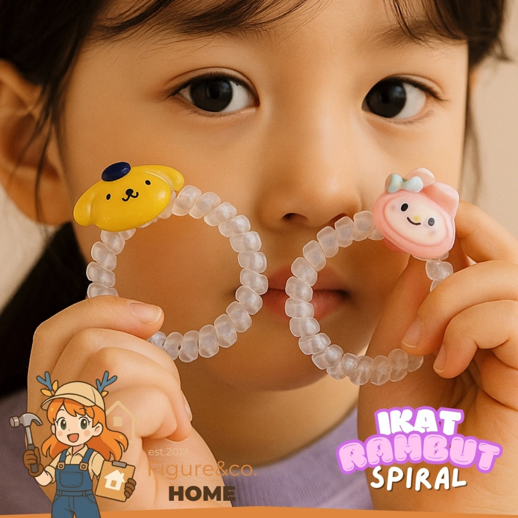 [FM] - Ikat Rambut Spiral Sanrio And Friends Gelang Ikat Rambut