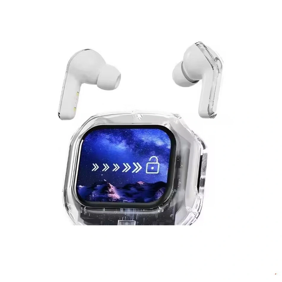 TWS Intelligent Touch Color Screen Wireless Bluetooth 5.4 Earphones Crystal Call Earphones TWS Earbuds