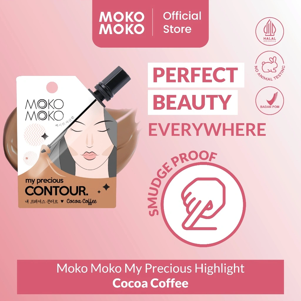 Moko Moko My Precious Contour Cocoa Coffee - Contour Warna Natural dan Tahan Lama Praktis Dibawa