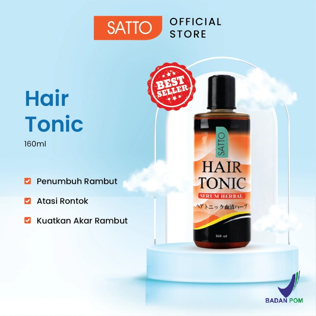 Satto Hair Tonic Serum Herbal 160ML – Penumbuh Rambut, Atasi Rambut Rontok & Kuatkan Akar
