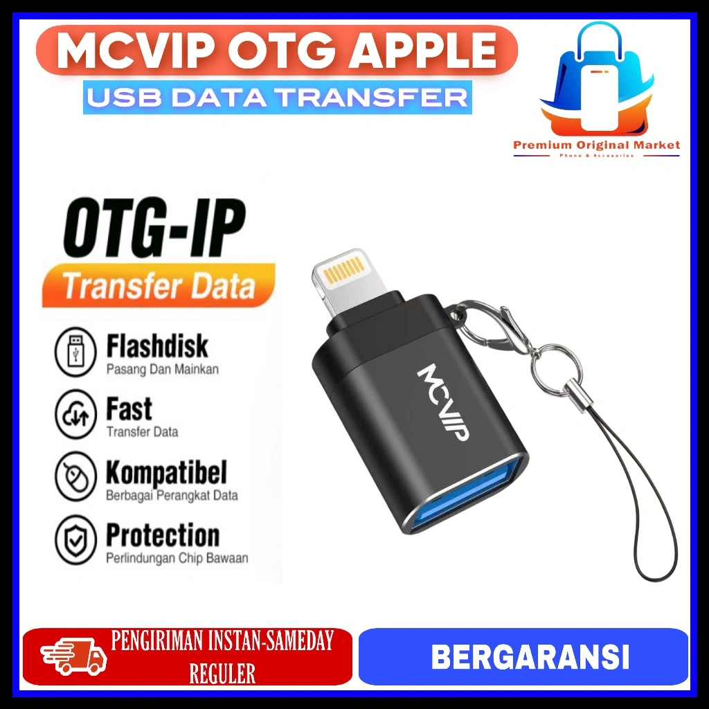 MCVIP OTG Adapter For iPhone Lightning to USB 3.0, Type C to USB 3.0 Data Transfer Original Converter