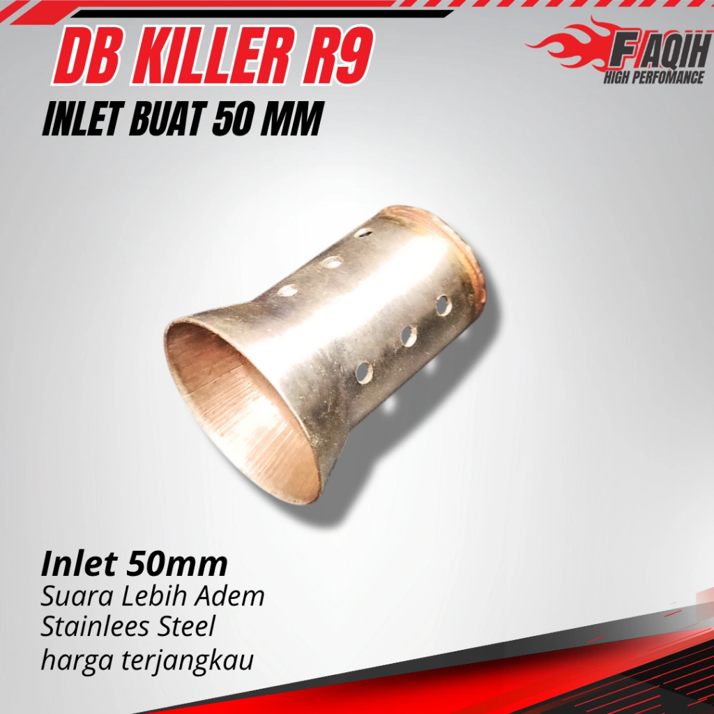 DB KILLER R9 INLET 50MM FOR TYPE H2 GP ALPHA PEREDAM SUARA KNALPOT NINJA RR NINJA 250 R15 R25 CBR