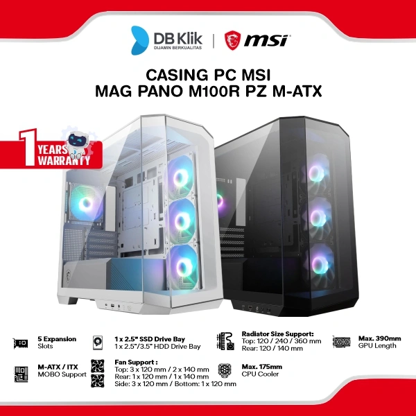 MSI Casing PC MAG Pano M100R PZ m-ATX