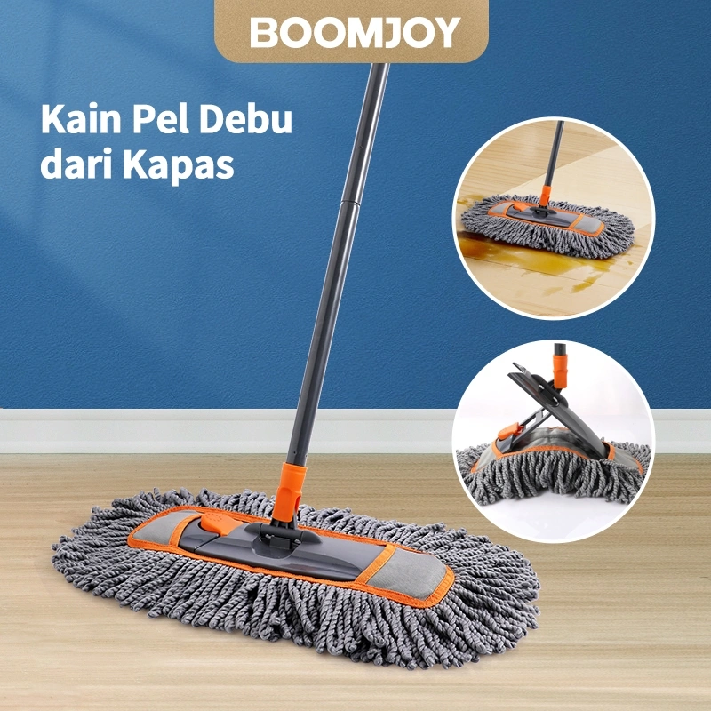 BOOMJOY Pel Debu Microfiber untuk Membersihkan Lantai Kayu, Pel Basah dan Kering untuk Lis Lantai dan Lantai, Alat Pembersih Rumah Tangga untuk Dapur, Kamar Mandi