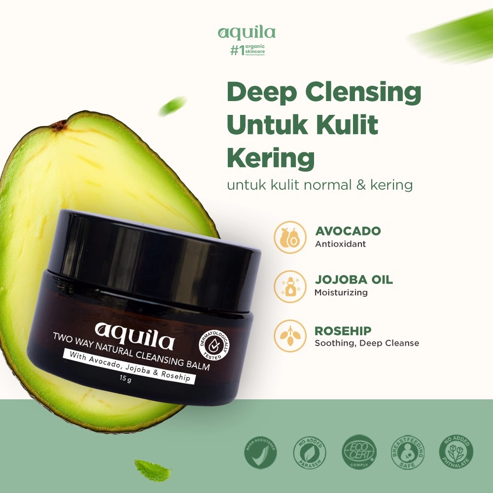 Aquila Herb Official Natural Cleansing Balm Avocado 90 g - Pembersih Make Up dan Kotoran Pada Wajah