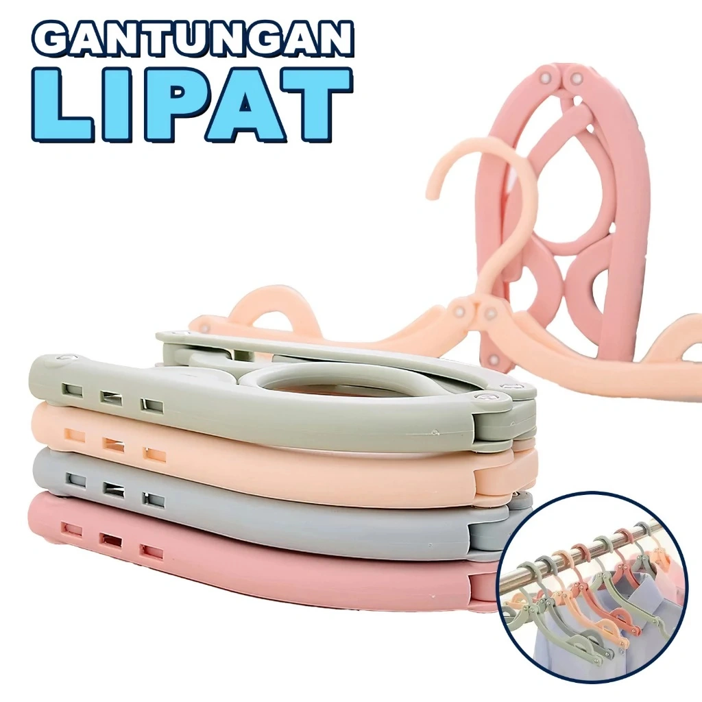 Gantungan Baju Lipat Hanger Lipat Portable  Serbaguna Gantungan Jemuran Baju Travel Foldable Simple Hanger Jemuran Lipat Portable Hanger Baju / Gantungan Baju Lipat/ Hanger Jemuran