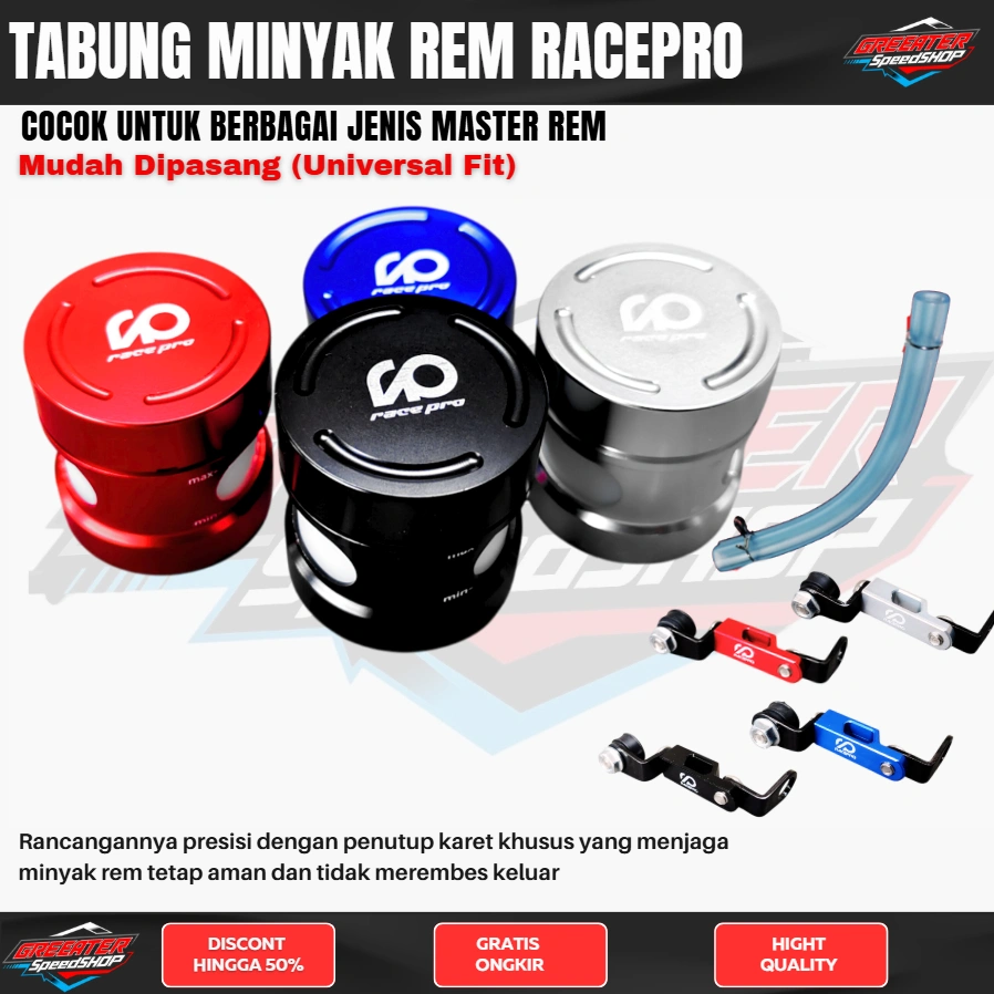 Tabung Minyak Rem Big CNC Racepro UNIVERSAL CKS Model Nassert Beet Big Full CNC Universal semua motor