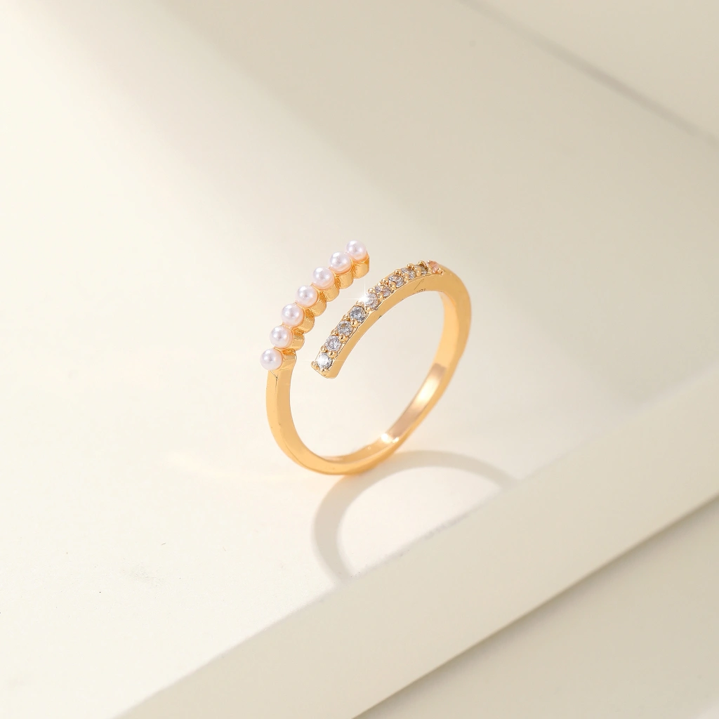 BLK Cincin Wanita Perhiasan Emas Titanium Gold Permata Simple Kombinasi Jewelry Premium Anti Karat