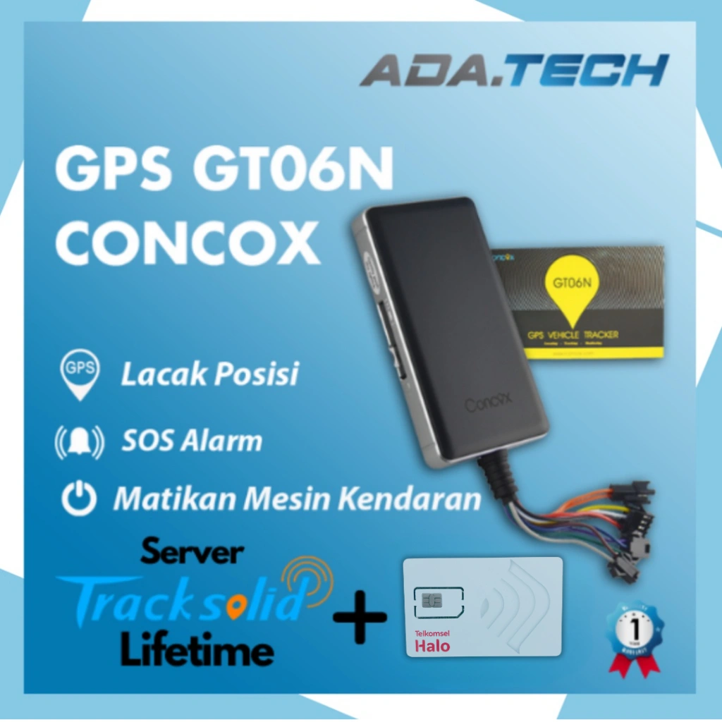 Paket 4G GPS Tracker GT06N Concox + Simcard + Tracksolid GPS Mobil GARANSI