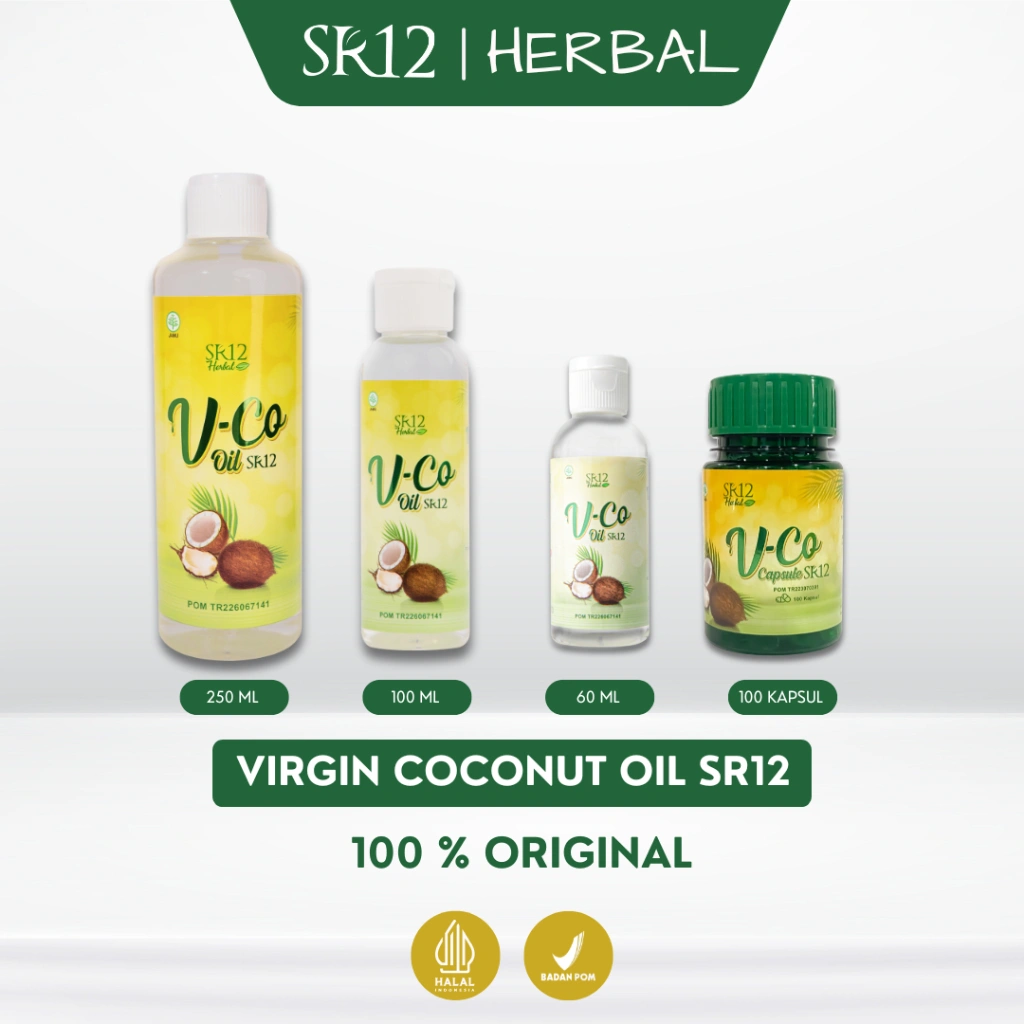 SR12 VCO Minyak Kelapa Virgin Coconut Oil Premium Menjaga Kesehatan Sistem Pencernaan