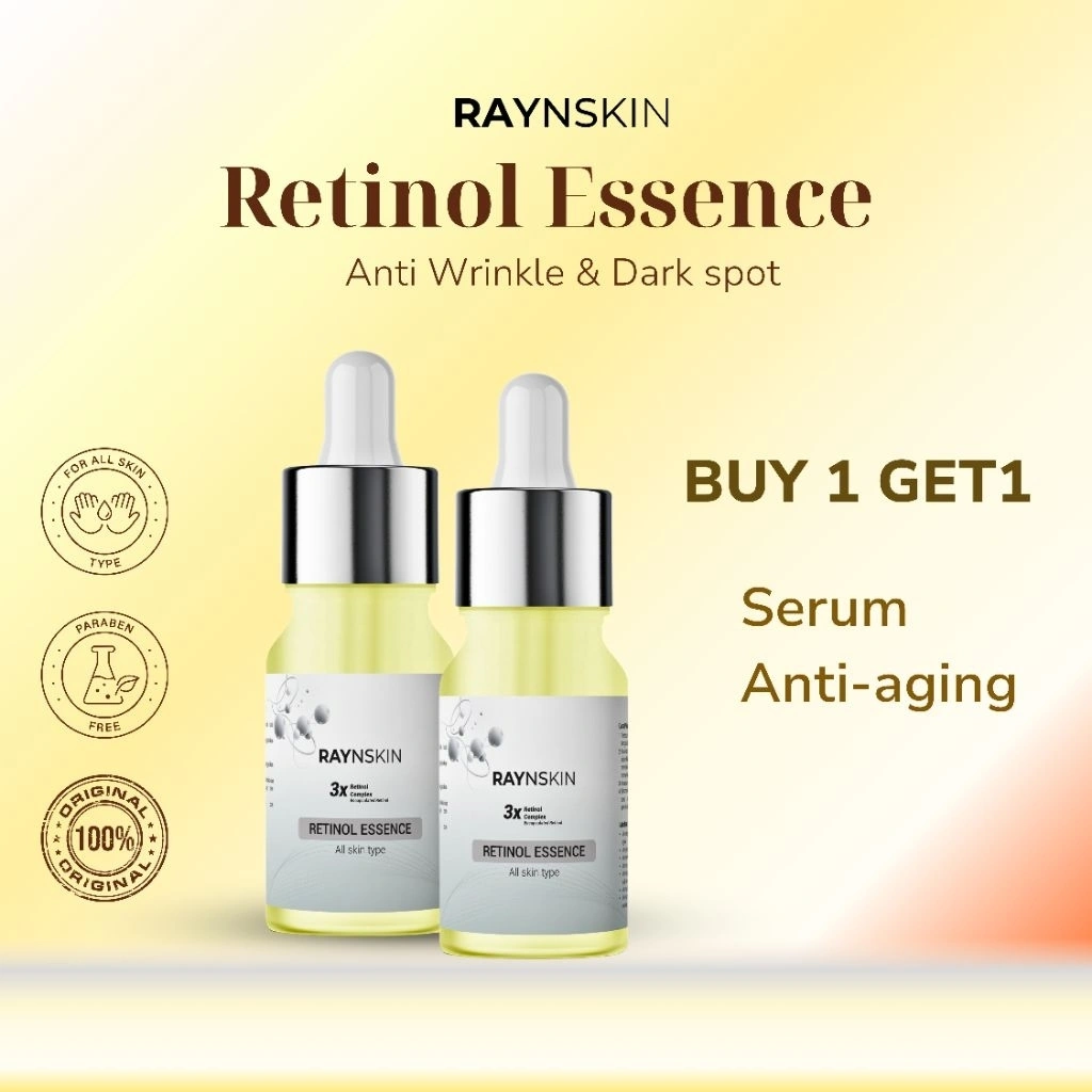 BUY 1 GET 1 - Serum Anti Aging - Retinol Essence | Menyamarkan Garis Kerutan Serta Bintik Flek Hitam Wajah Kusam