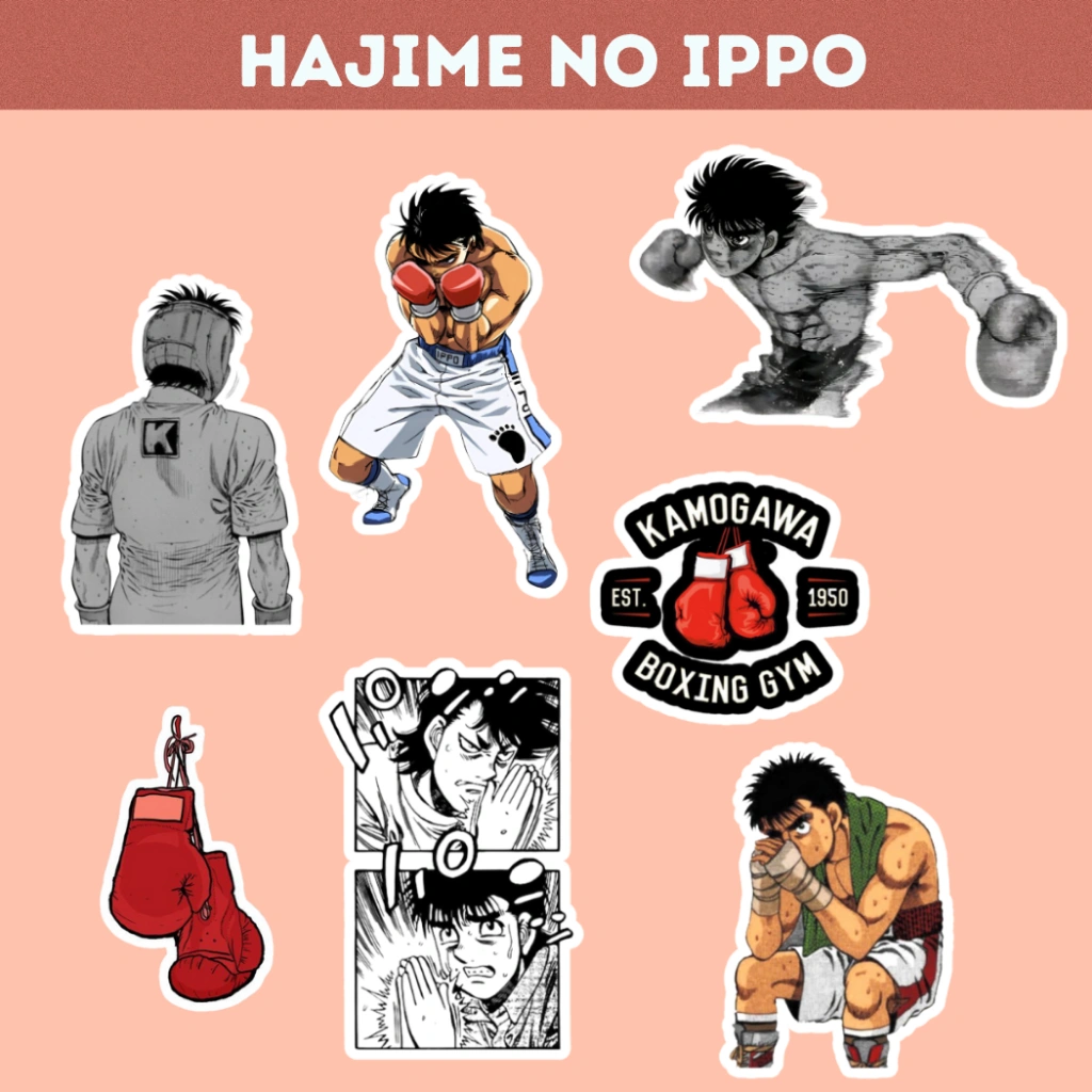 Hajime No Ippo Sticker, Sticker Sport Boxing (7 PCS) cocok untuk journal, tumblr dan helm.