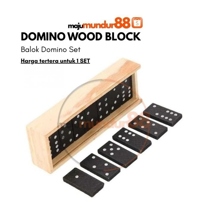 Domino Kayu Balok Gaple Game Kartu QQ Isi 28pcs Kartu Domino Tebal