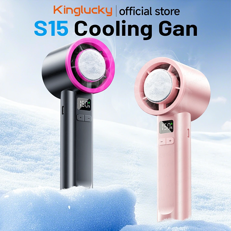 Kinglucky  S-15 Mini High-speed Cooling Fan Strong Cold Wind 150 Gear Wind Speed Semi-Conductor Fan Digital Display Turbo Cooling Fan