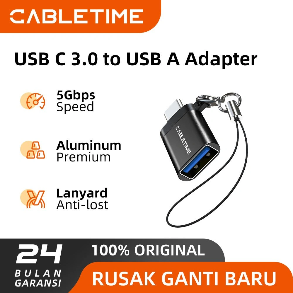 CABLETIME USB OTG USB-C To USB 3.0 Female Adapter OTG Converter Portable