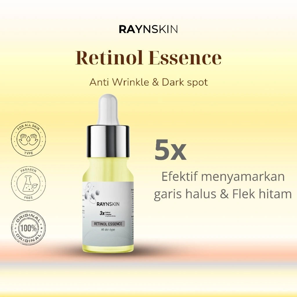 Serum Retinol | Raynskin - Penghilang Kerut Flek Hitam Wajah |Bintik Bekas Jerawat | Anti Aging
