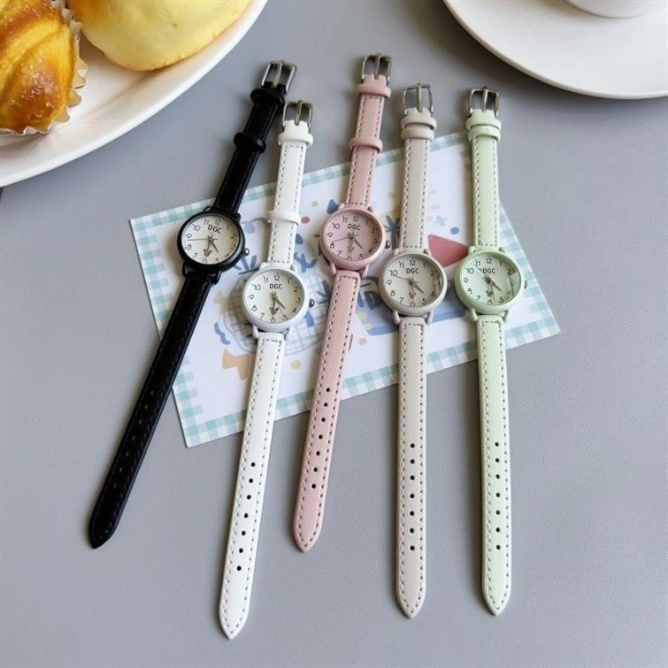 DGC  W465  Jam Tangan Fashion wanita  Analog Kecil Dial Bulat Dengan Strap Pu Leather Jam Tangan Casual Wanita COD