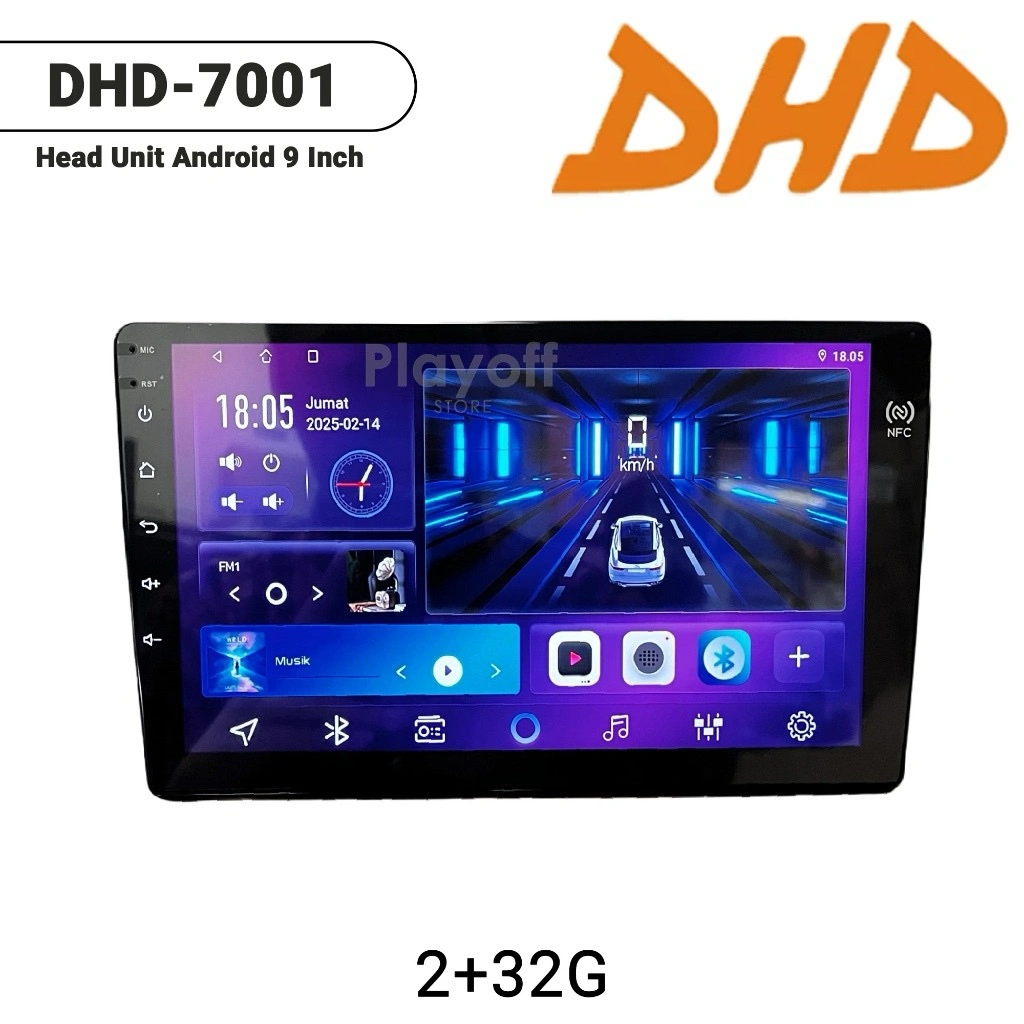 Carplay 2 din Head Unit Android 9 inch DHD 7001 Double Din Bluetooth GPS Mirrorlink
