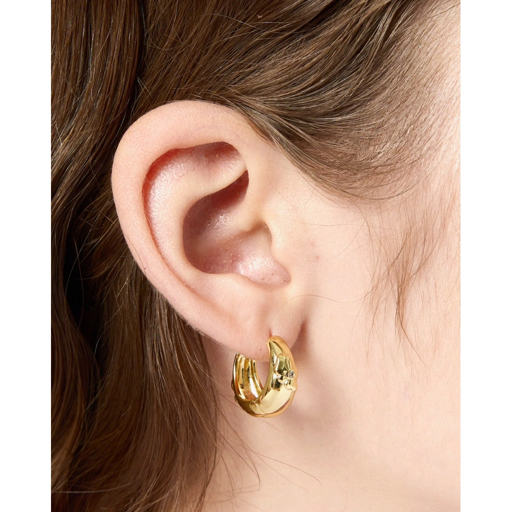 YVIS Flower Basket Anting Hipoalergenik Anti Gatal Sensitive 18K Gold Plated Silver Rhodium