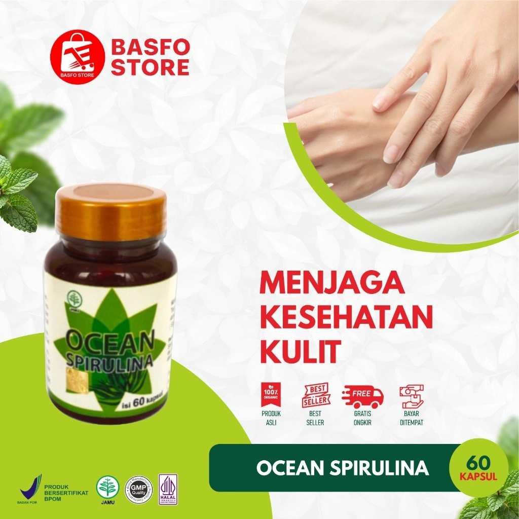 Ocean Spirulina 60 Kapsul – Suplemen Herbal Perawatan Kulit Mencerahkan & Menjaga Kesehatan Kulit
