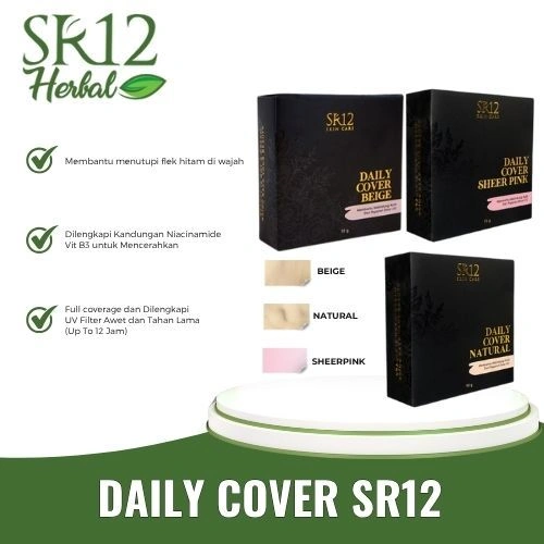 BEDAK DAILY COVER NATURAL SR12 / BEDAK PADAT TAHAN LAMA / MENUTUPI BEKAS JERAWAT FLEK HITAM
