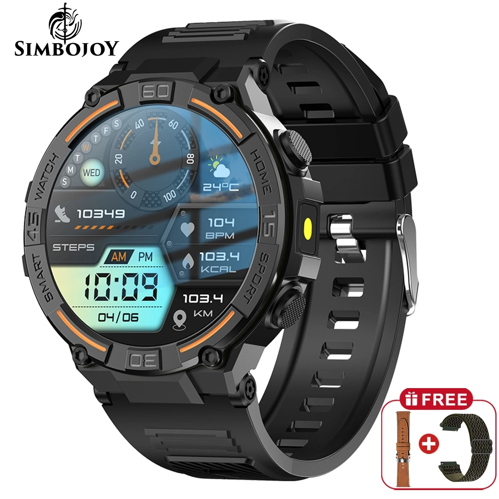SIMBOJOY HW50 Smartwatch Amoled AOD Cover Lock Compass Bluetooth Call Smart Watch 1.60'' 360*360 Display Heart Rate&Blood Oxygen Sleep Monitoring
