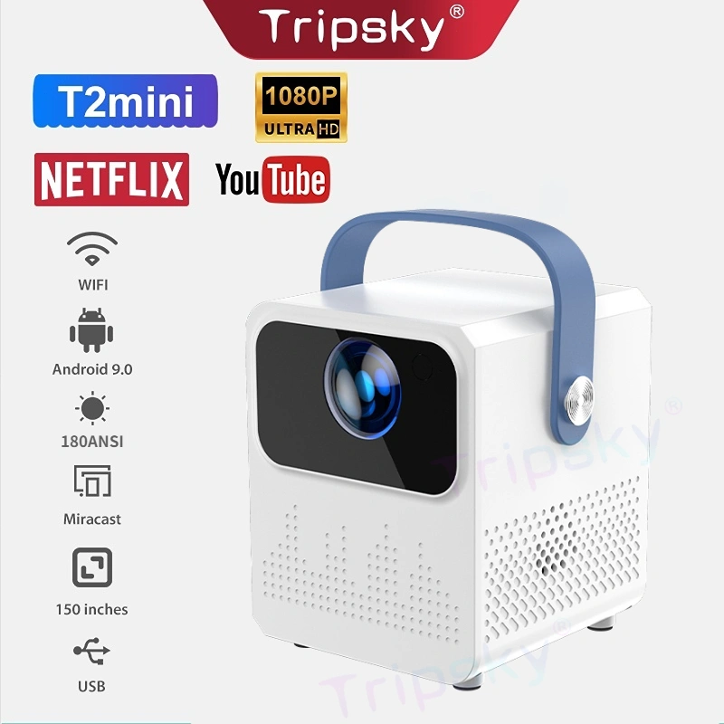 Tripsky T2mini Proyektor mini Obral Ram 2GB Android 9 proyektor android 4k full hd