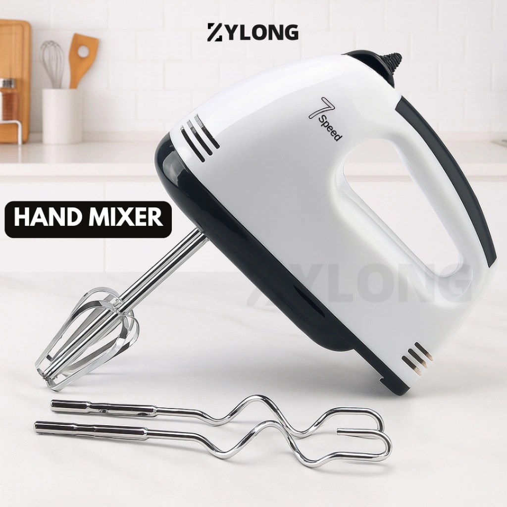 Hand Mixer 7 Kecepatan – Pengaduk Elektrik dengan 2 Mata Pengocok Tambahan