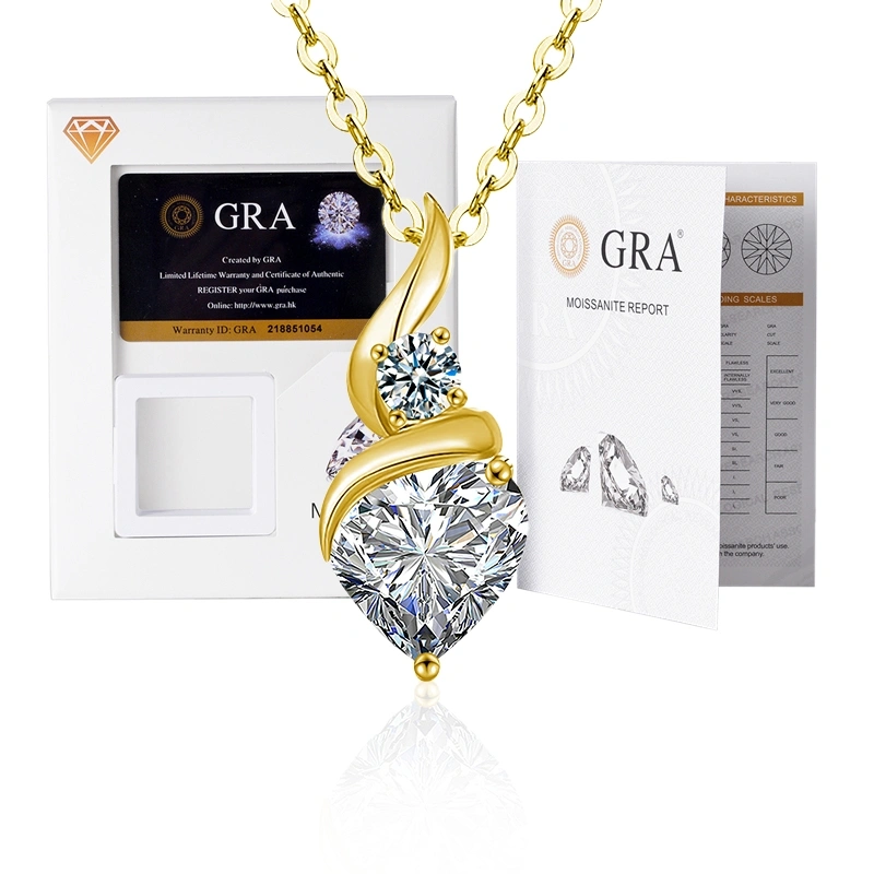 LOVETIA Kalung Bentuk Hati Moissanite Wanita Perhiasan Necklace Sertifikat GRA Original XMZ143