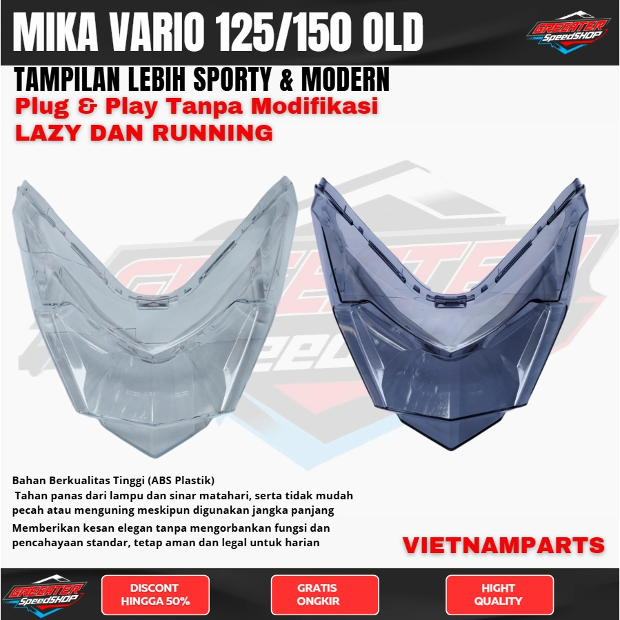 Vietnamparts Mika Stoplamp Vario 125/150 Led Old Kaca Stoplamp Belakang Vario Led old Bening dan Smoke