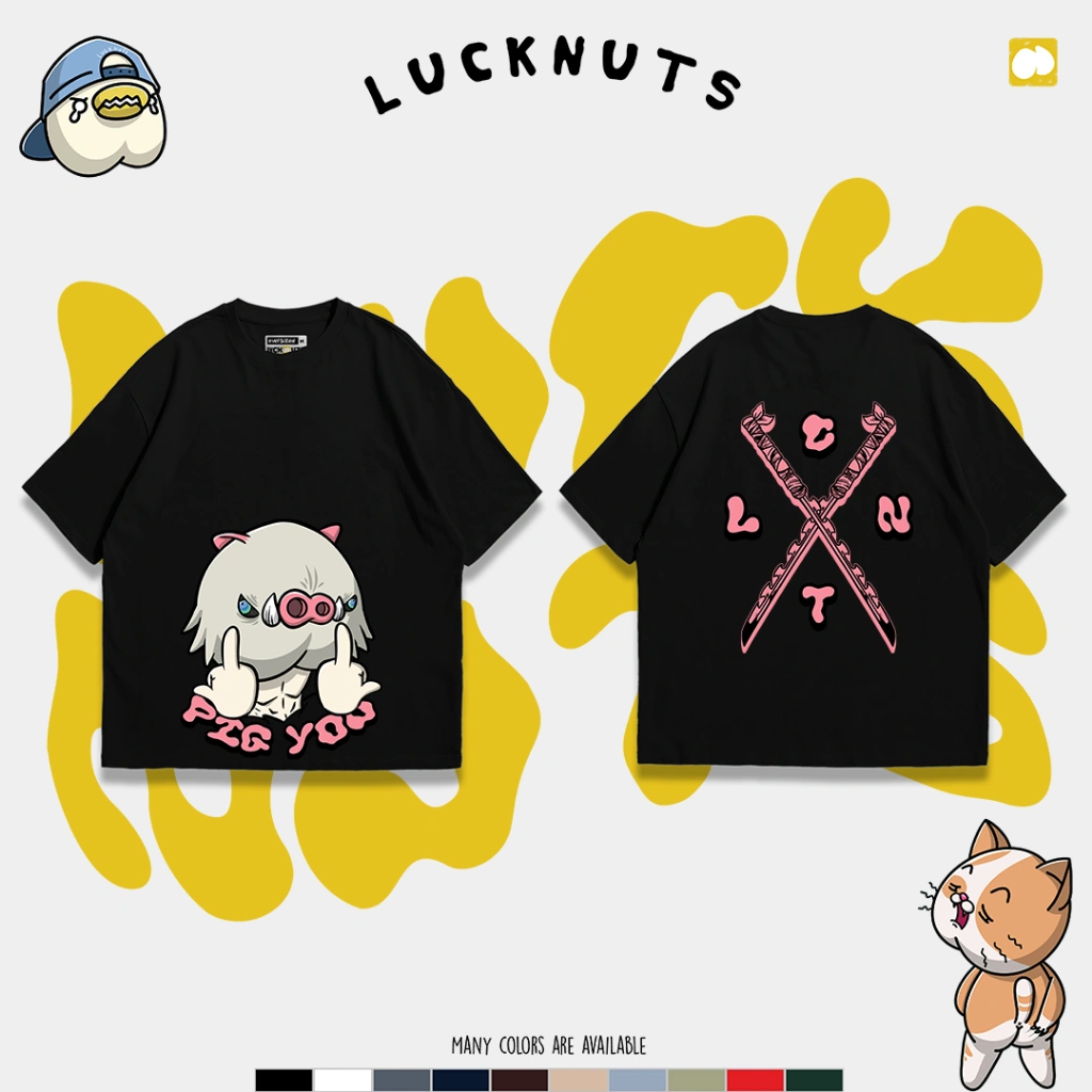 Lucknuts Kaos Distro PIG YOU Pria Wanita Cotton Combed 24s