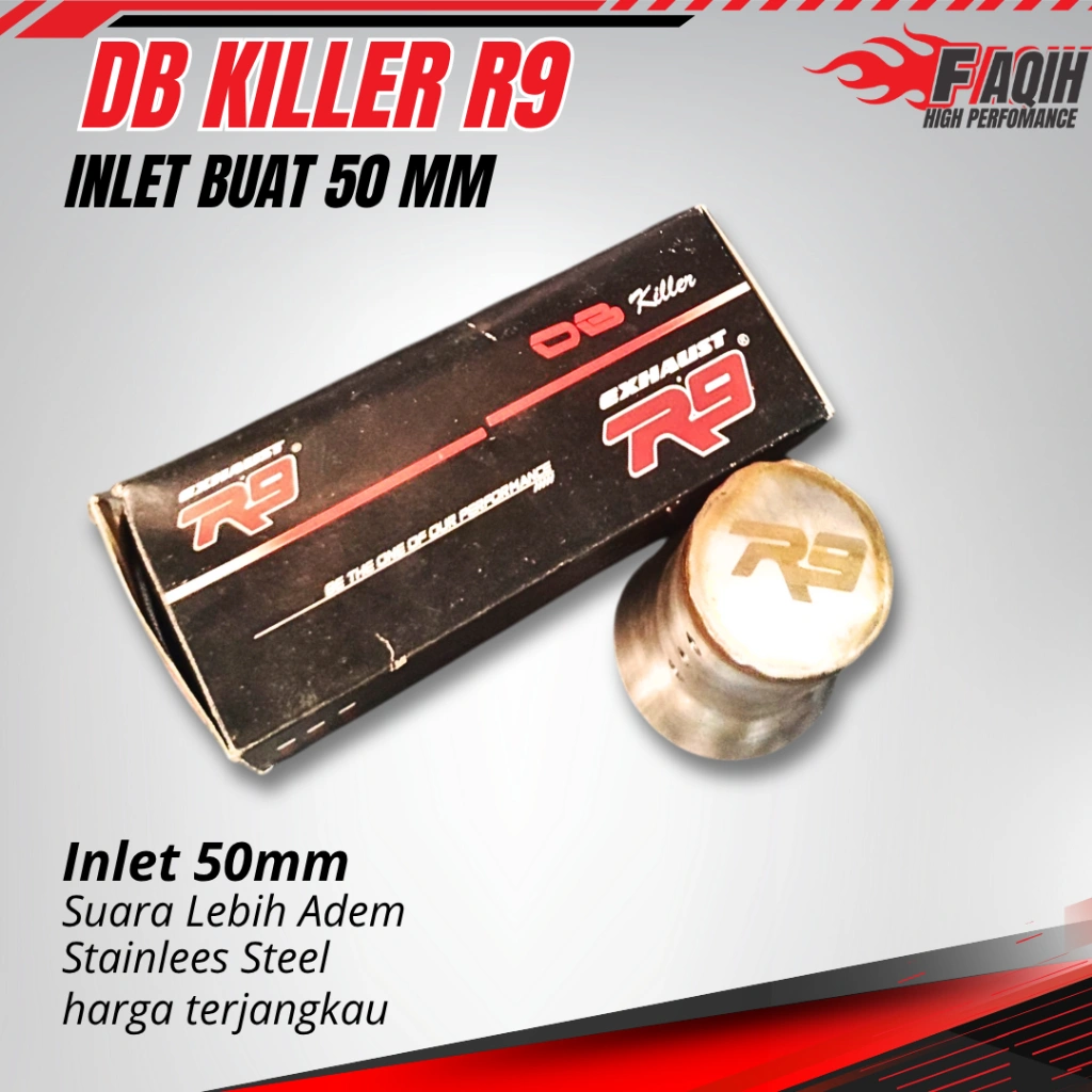 DB KILLER R9 PEREDAM SUARA KNALPOT RACING R9 H2 DAN GP SERIES NINJA INLET 50 MM PEREDAM KNALPOT GP