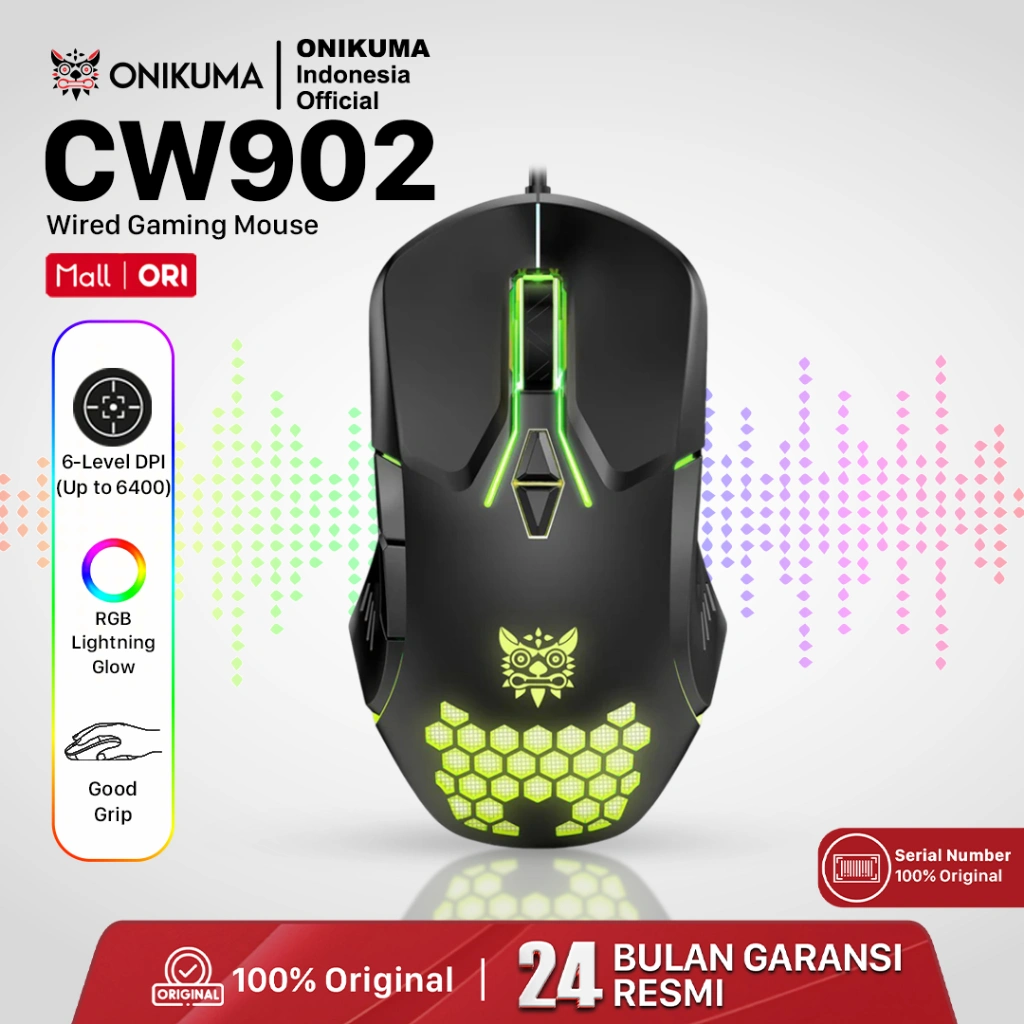 ONIKUMA CW902 Mouse Gaming Wired Gaming Mouse For PC Laptop Black Kabel Original Bergaransi Resmi