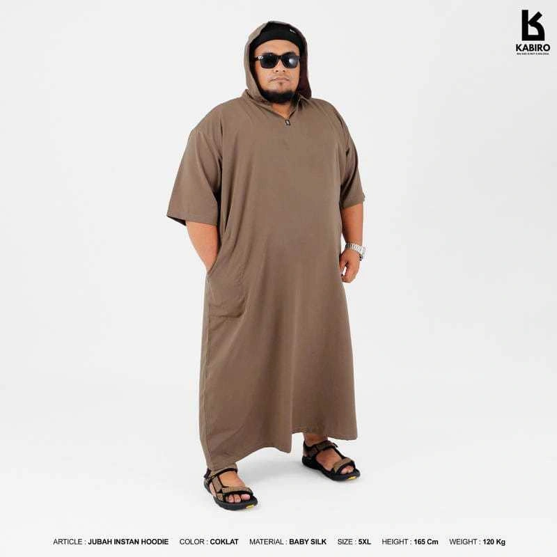 Jubah Instan Hoodie KABIRO Pria Dewasa Jumbo Ukuran 4XL 5XL 6XL 7XL