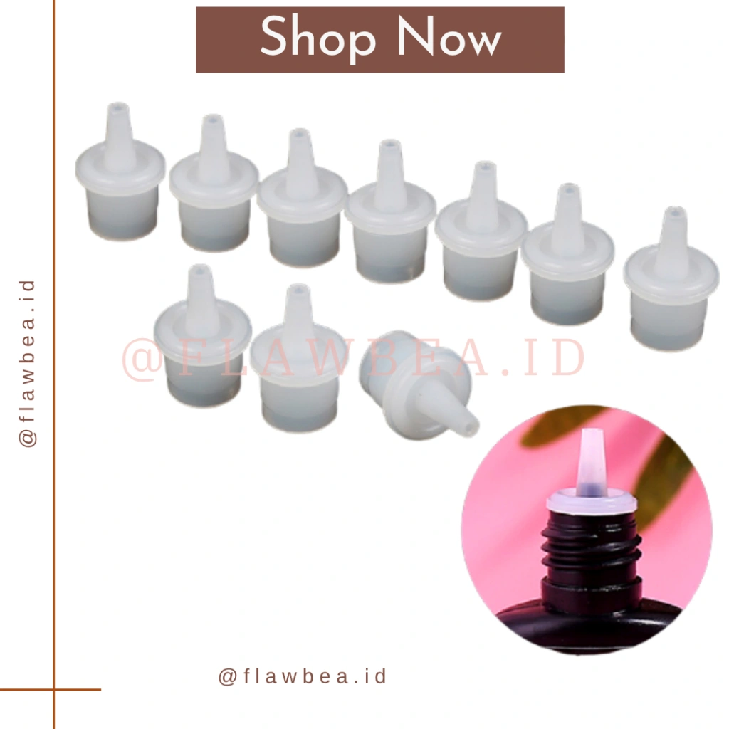 FLAWBEA.ID -TUTUP CORONG UNTUK LEM EYELASH / TUTUP LEM EXTRA / MONCONG LEM / NOZZLE LEM / REFILL PENGGANTI TUTUP LEHER BOTOL LEM EYELASH EXTENSION