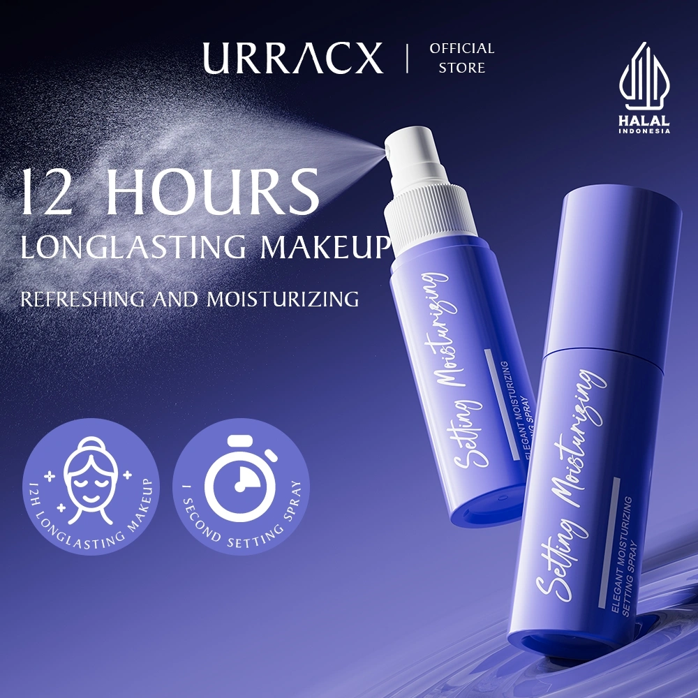 URRACX （Halal）Setting Spray 80ML Lock Makeup Tahan Lama Transferproof Oil-Control Moisturizing Matte Finish Spray Fine Mist Breathable Face Quick-Drying Formula Makeup Tidak Lengket