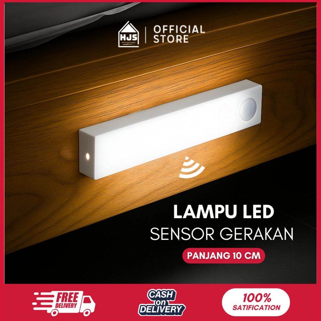 HJS Lampu Sensor Gerak Magnetic Motion Sensor Lampu Stick Panjang 10 Cm Lampu LED Strip Portable