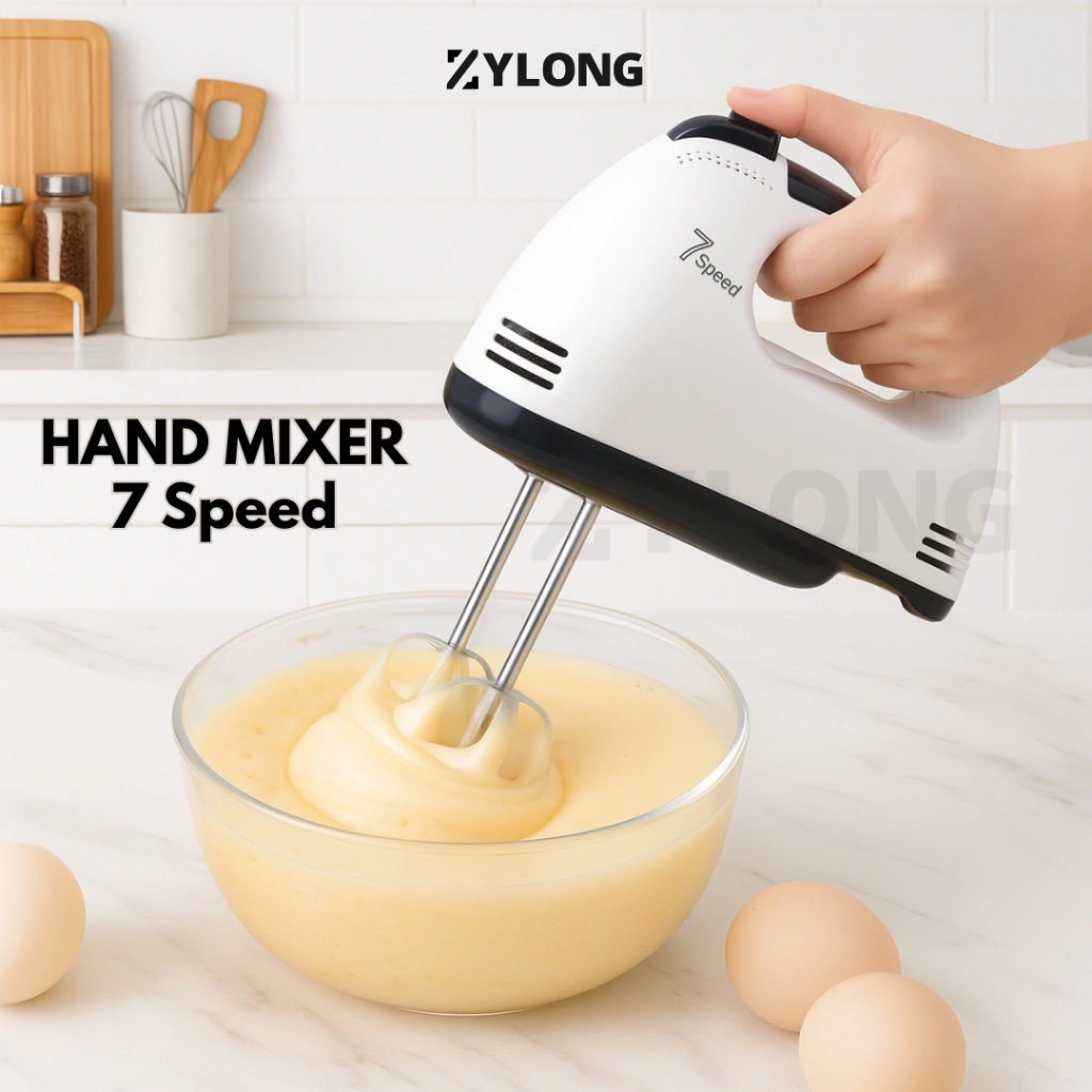Hand Mixer Elektrik Pengaduk 7 Kecepatan – Hand Mixer Praktis dengan 2 Mata Pengocok Cadangan