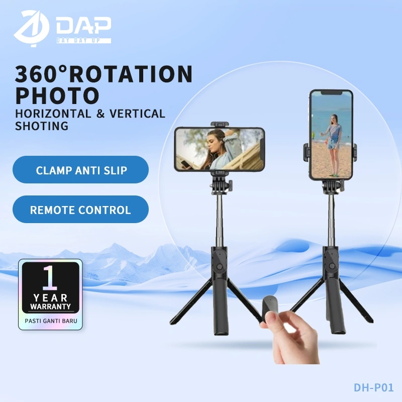 DAP DH-P01 Selfie Stick Tongsis Bluetooth Tripod 3 In 1 Garansi resmi 1 Tahun