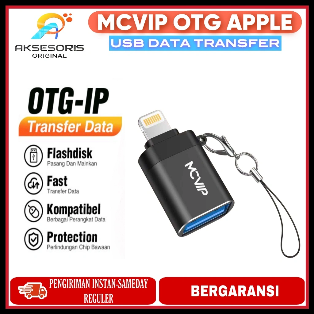 MCVIP OTG Adapter For iPhone Lightning to USB 3.0, Type C to USB 3.0 Data Transfer Original Converter