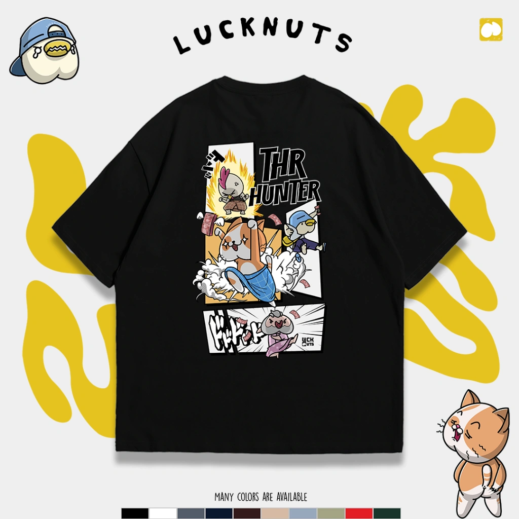 Lucknuts Kaos Distro THR Hunter Pria Wanita Cotton Combed 24s