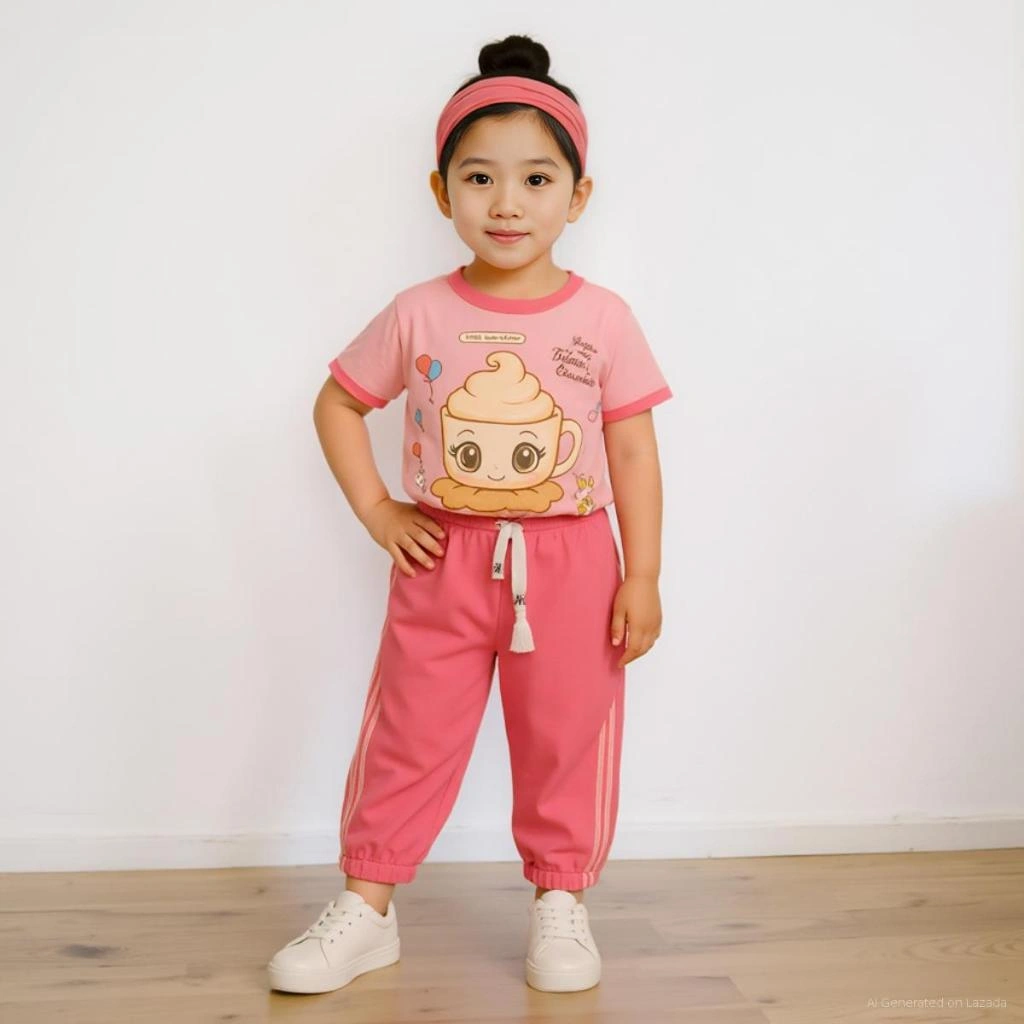 SETELAN ANAK PEREMPUAN KARAKTER BALLERINA CAPUCCINA USIA 1-10 TAHUN