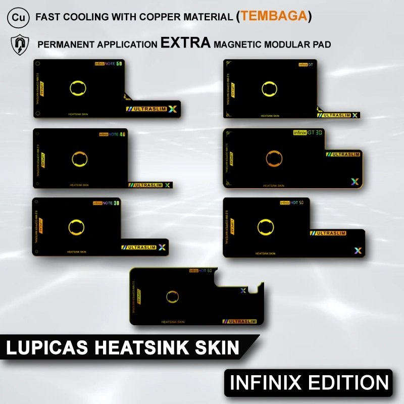 LUPICAS COOLING PAD HEATSINK SKIN TEMBAGA 0.2 MM PENDINGIN SMARTPHONE ULTRASLIM INFINIX EDITION
