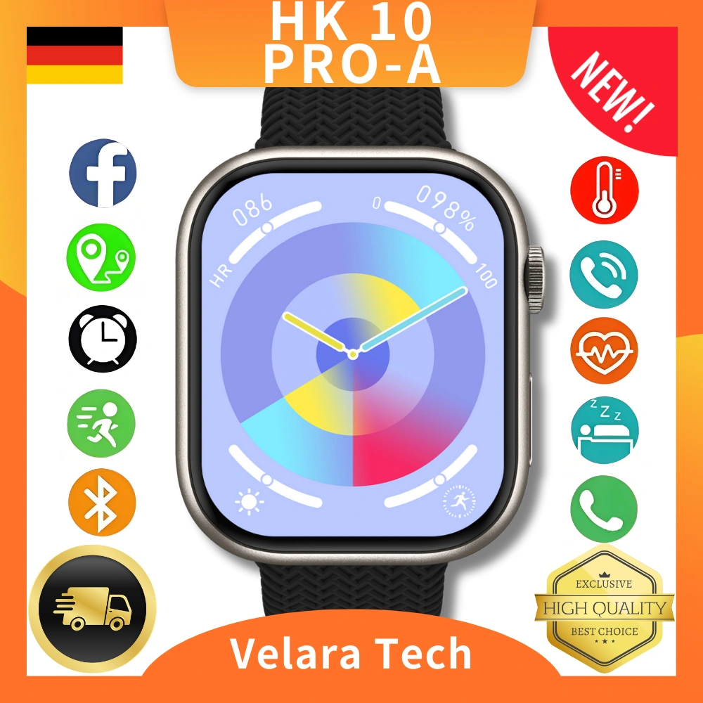 Smartwatch HK10 Pro-A NFC Support Bluetooth Call Android IOS IP67 Impor dari Jerman Pria Wanita
