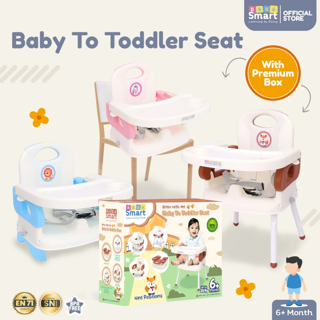 Kursi Makan Bayi | BEBE SMART Baby To Toddler Seat | Kursi Makan Anak Multifungsi | Baby Chair Lipat