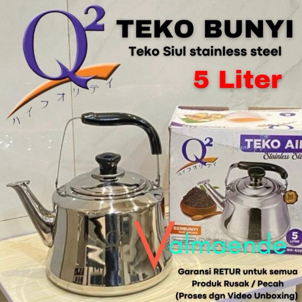 Teko Bunyi JUMBO Teko Siul Stainless Steel 5 Liter Whistling Kettle Packing Bubble Wrap Q2 8205