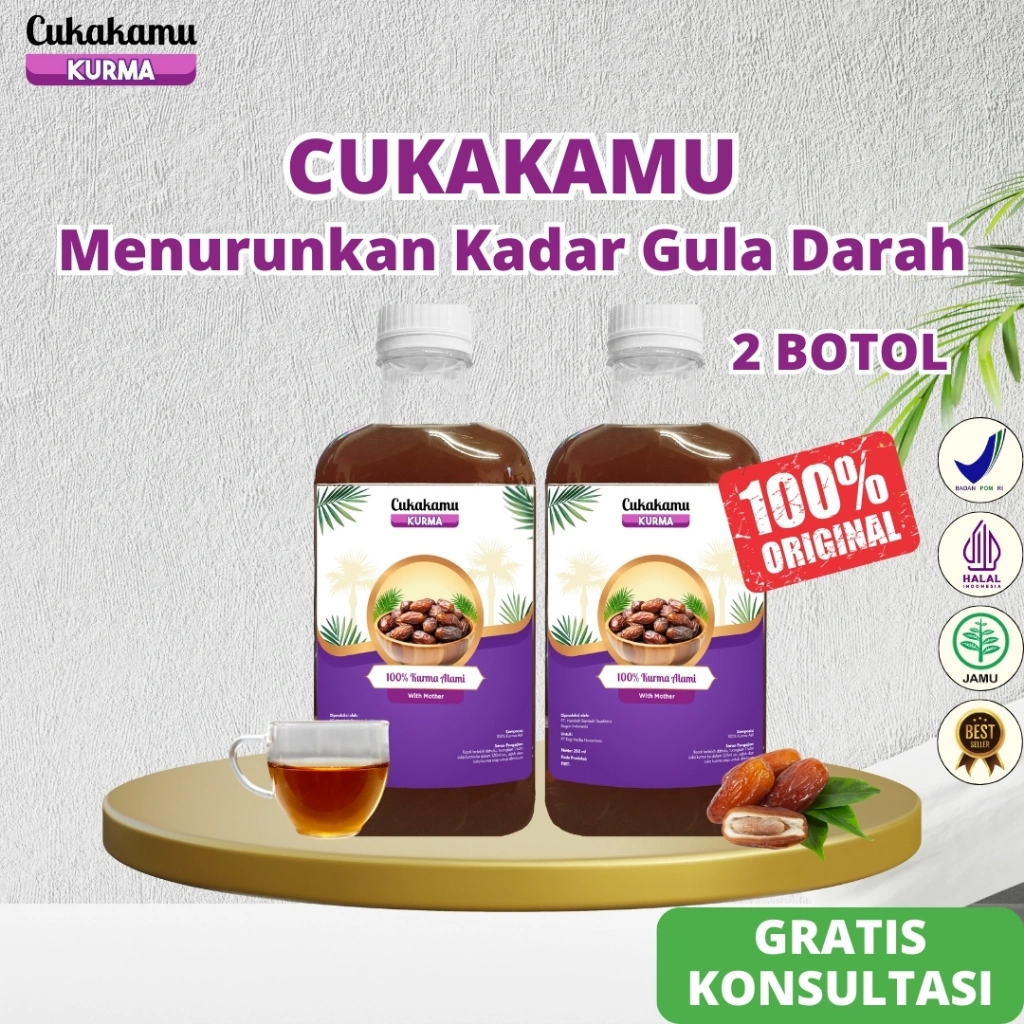 Cukakamu Cuka Kurma Menurunkan Kadar Gula Darah Tinggi Serta Menjaga Kesehatan Jantung - 2 Botol