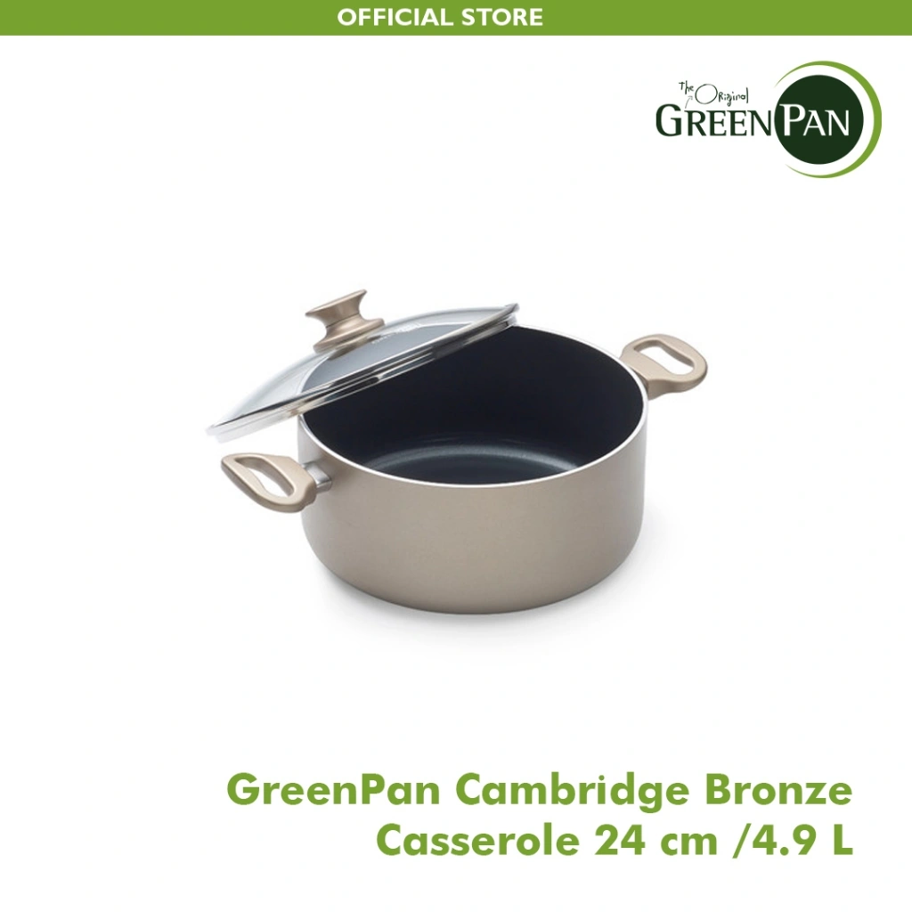 GreenPan Cambridge Bronze Casserole 24cm/4.9L Panci Non Toxic