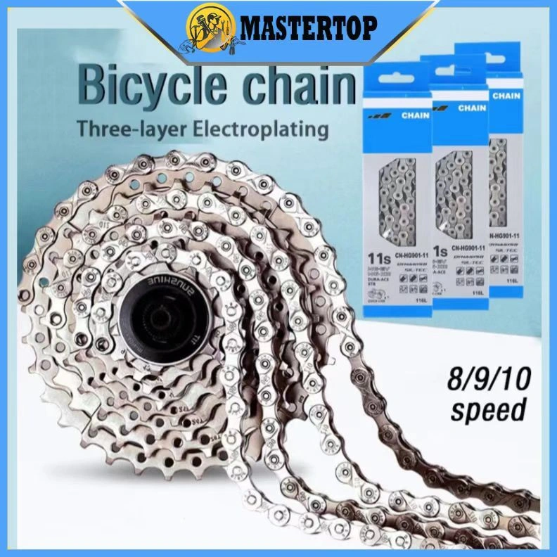 Rantai Sepeda untuk Rantai Sepeda 8/9/10 Rantai Kecepatan 116 Rantai Tautan Aksesori Sepeda Jalan MTB