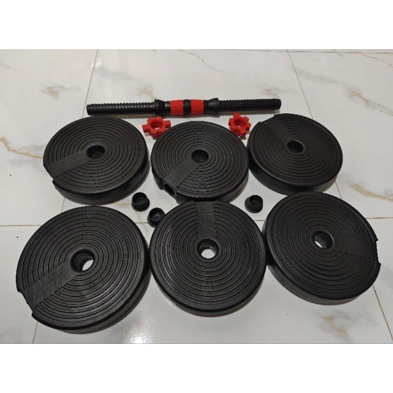 paket set barbel 15kg kosongan tanpa isi